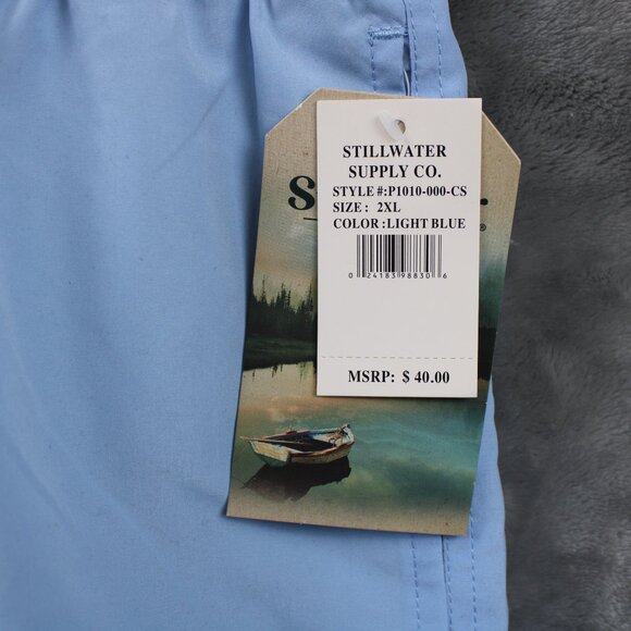 Stillwater Supply Co. Men's Light Blue Elastic Waist  Pull Tie Shorts Size 2XL - Picture 1 of 12